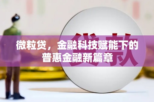 东势微粒贷，金融科技赋能下的普惠金融新篇章