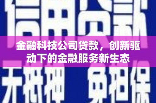 东势金融科技公司贷款，创新驱动下的金融服务新生态
