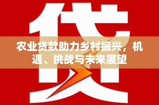 东势农业贷款助力乡村振兴，机遇、挑战与未来展望
