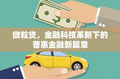 东势微粒贷，金融科技革新下的普惠金融新篇章