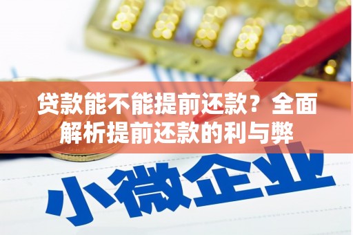 东势贷款能不能提前还款？全面解析提前还款的利与弊