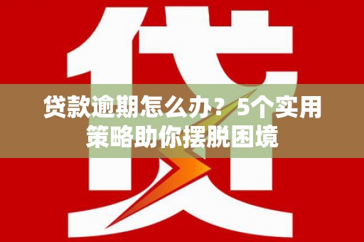 东势贷款逾期怎么办？5个实用策略助你摆脱困境