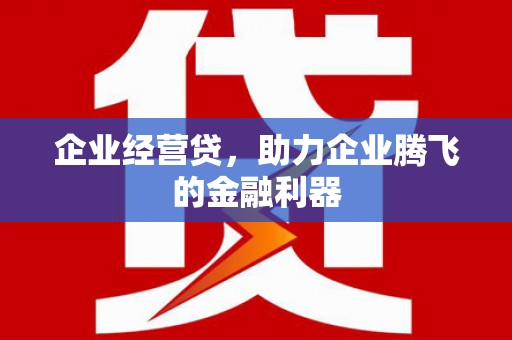 东势企业经营贷，助力企业腾飞的金融利器
