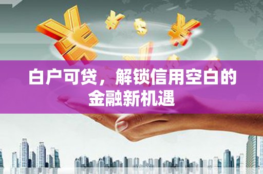 东势白户可贷，解锁信用空白的金融新机遇