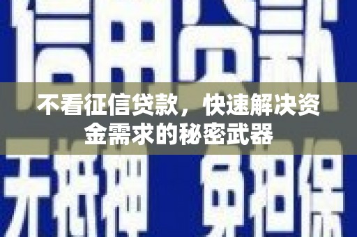 东势不看征信贷款，快速解决资金需求的秘密武器