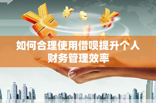 东势如何合理使用借呗提升个人财务管理效率