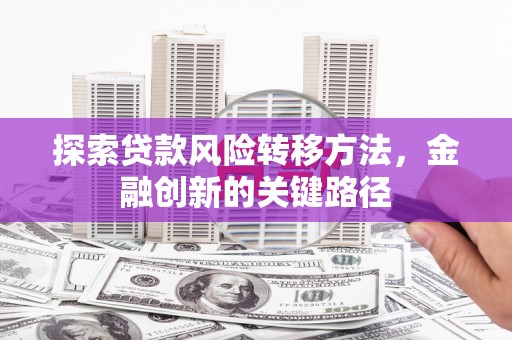 东势探索贷款风险转移方法，金融创新的关键路径