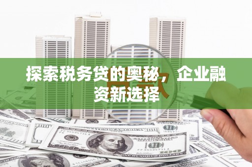 东势探索税务贷的奥秘，企业融资新选择