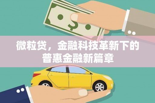 东势微粒贷，金融科技革新下的普惠金融新篇章