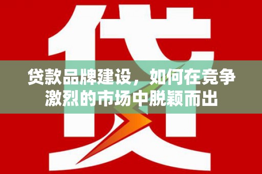东势贷款品牌建设，如何在竞争激烈的市场中脱颖而出